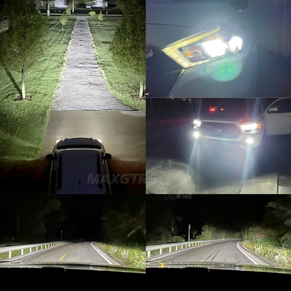 MAXGTRS 2개입 캔버스 H7 H8 H11 LED 헤드라이트 30000LM 초고휘도 9005 HB3 9006 HB4 9012 HIR2 LED 램프 (듀얼 터보 팬 포함)
