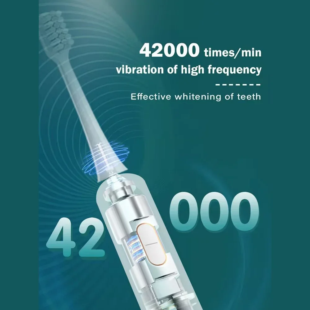 Electric Toothbrush for Adults and Teens - Ultrasonic Electric Toothbrushes  High Power Sonic Toothbrush with 5 Modes Smart Time