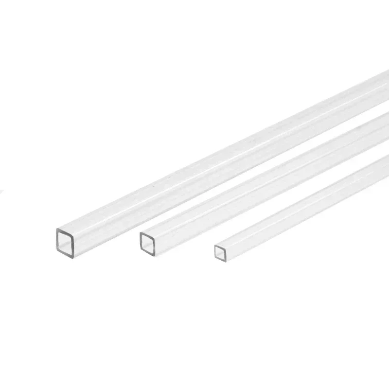 Square Acrylic Pipe Transparent Plexiglass Tube Hollow Duct PMMA Cantal Length 200mm 3X3 4X4 5X5 6X6 8X8
