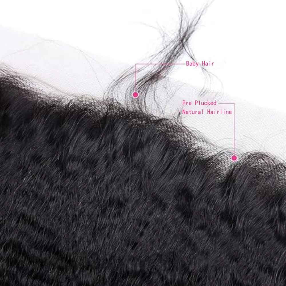 Kinky Straight 13x4 Lace Frontal Only Transparent Swiss Lace 12A Brazilian  Remy 100% Human Hair Extensions Natural Black - AliExpress