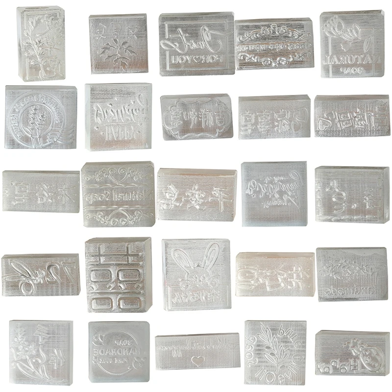 Cute Clear Soap Embossing Stamp Block Handmade Natural Essential Oil Soap Seal