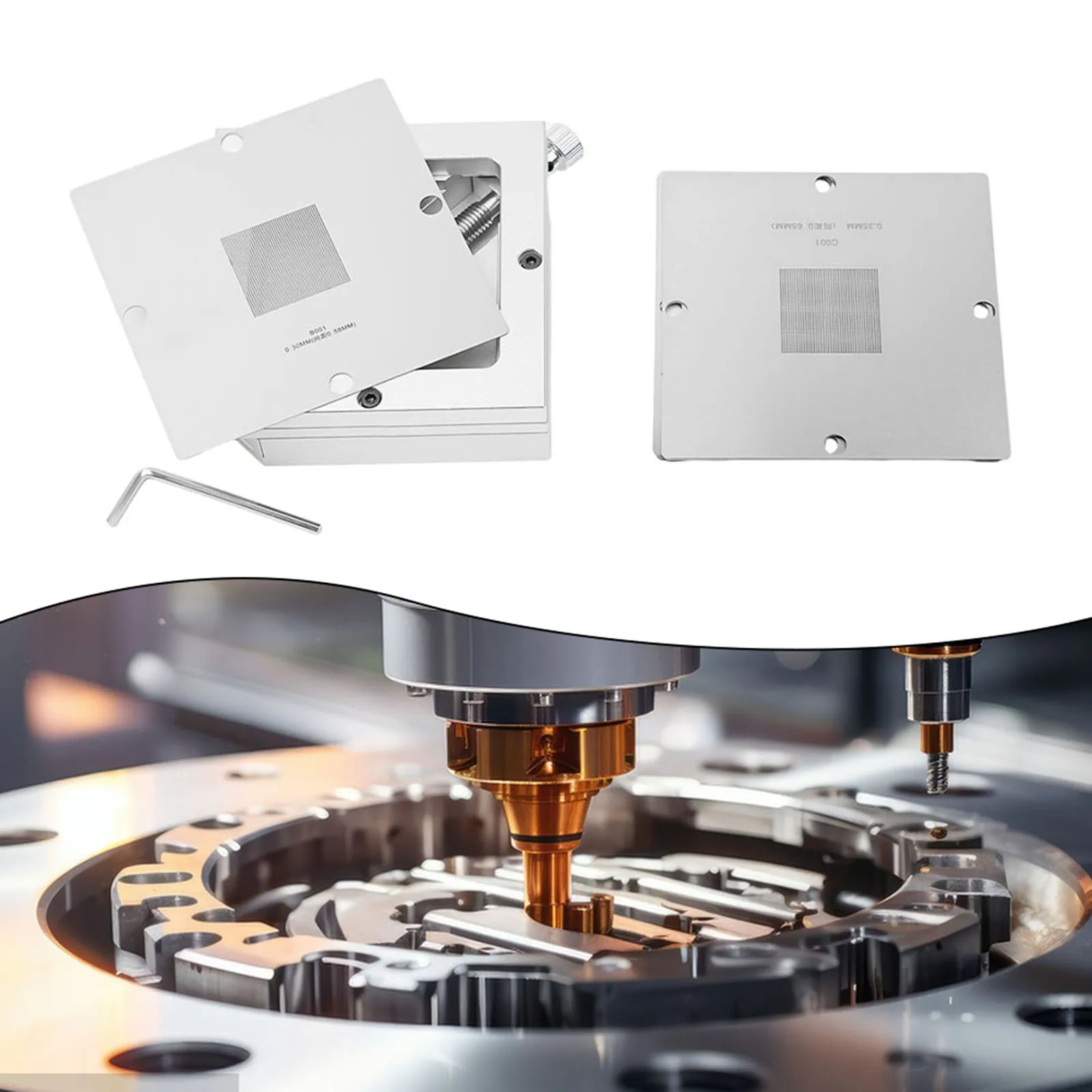BGA Reballing Kit 90mm Reball Station Fixture Jig With 10PCS Universal Stencil Set For Precise PCB Template Repair CNC Tool relife rl 601ma 9 in 1 universal cpu reballing stencil platform for a8 a16 ip6 14 pro max ic chip planting tin template fixture