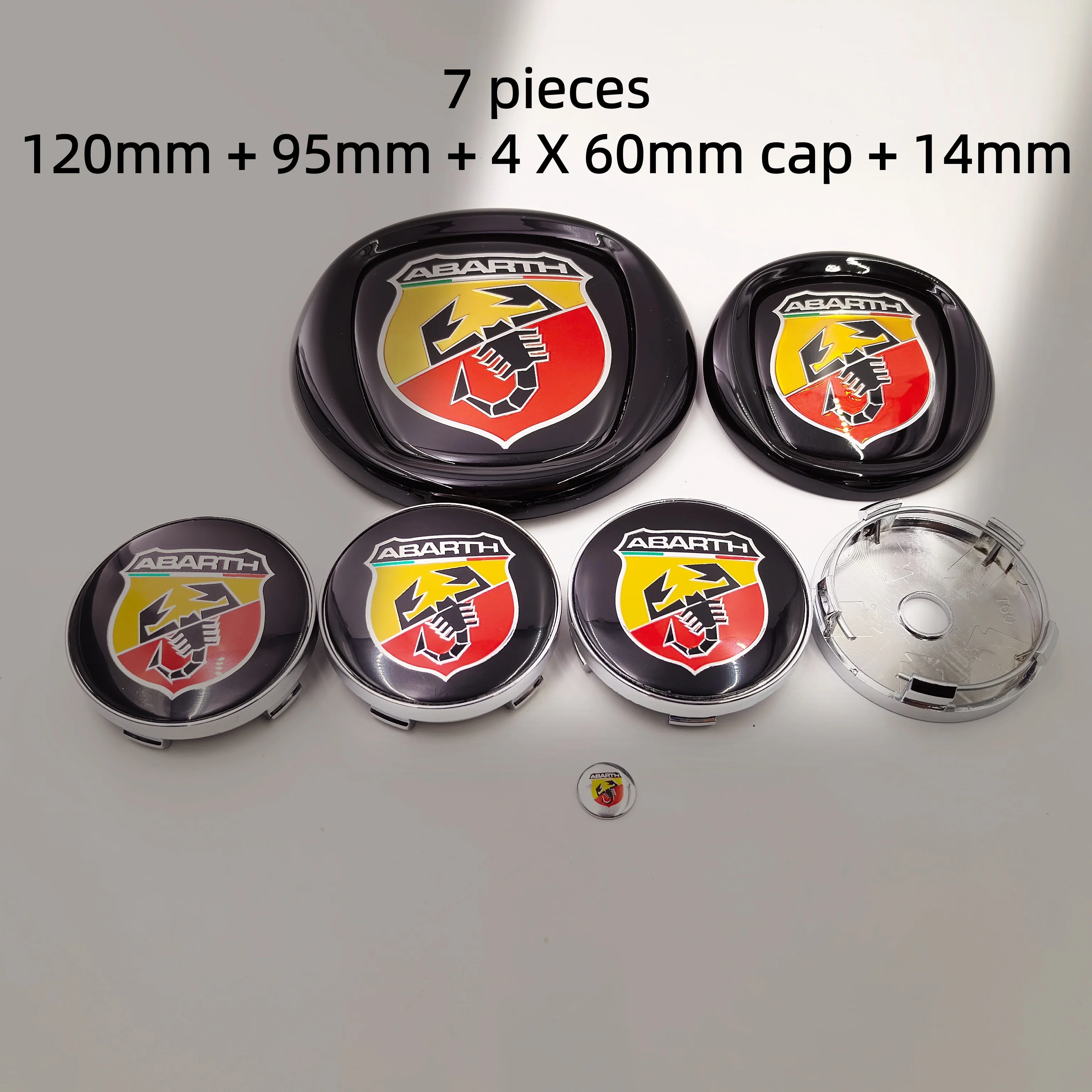 8개 피아트 아바스 자동차 프론트 그릴, 프론트 리어 범퍼, 테일 도어, 트렁크 엠블럼 85/95/100/120mm 휠 센터 허브 캡 배지 림 커버