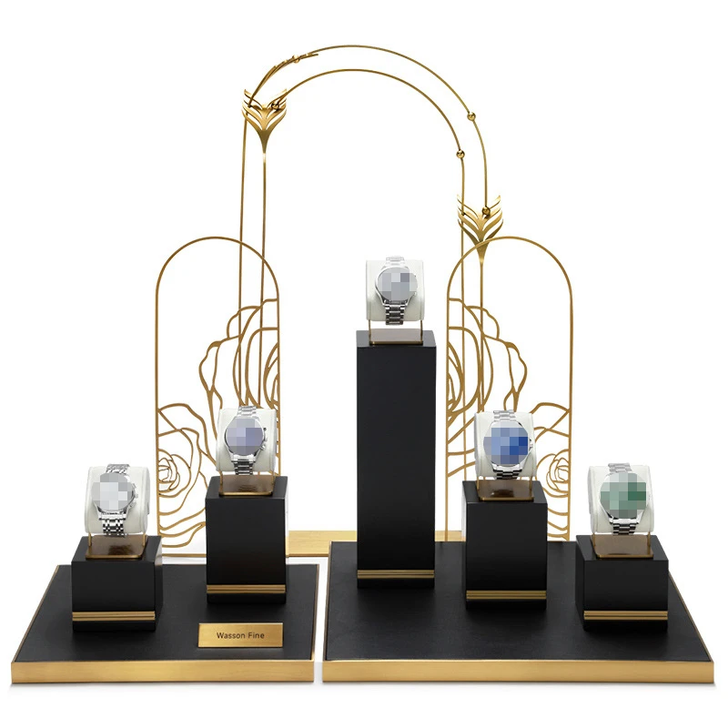 

Watch display props, high-end metal showcase counters, watch display racks, live streaming watch pillows, and bag racks