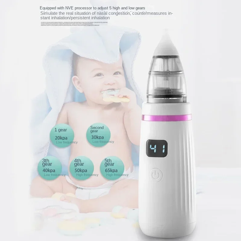1Pcs Baby Electric Nasal Aspirator Safety Nose Cleaner Suction Kids Body Guard Flu Protection Anti-reflux for Newborn Nursing