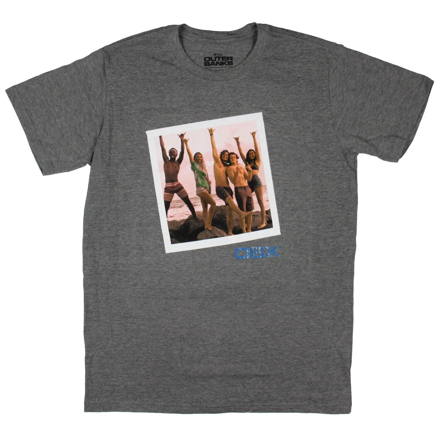 T-Shirt Grafica Obx Con Foto Da Spiaggia Con Carattere Pogue Da Uomo Di Banche Esterne