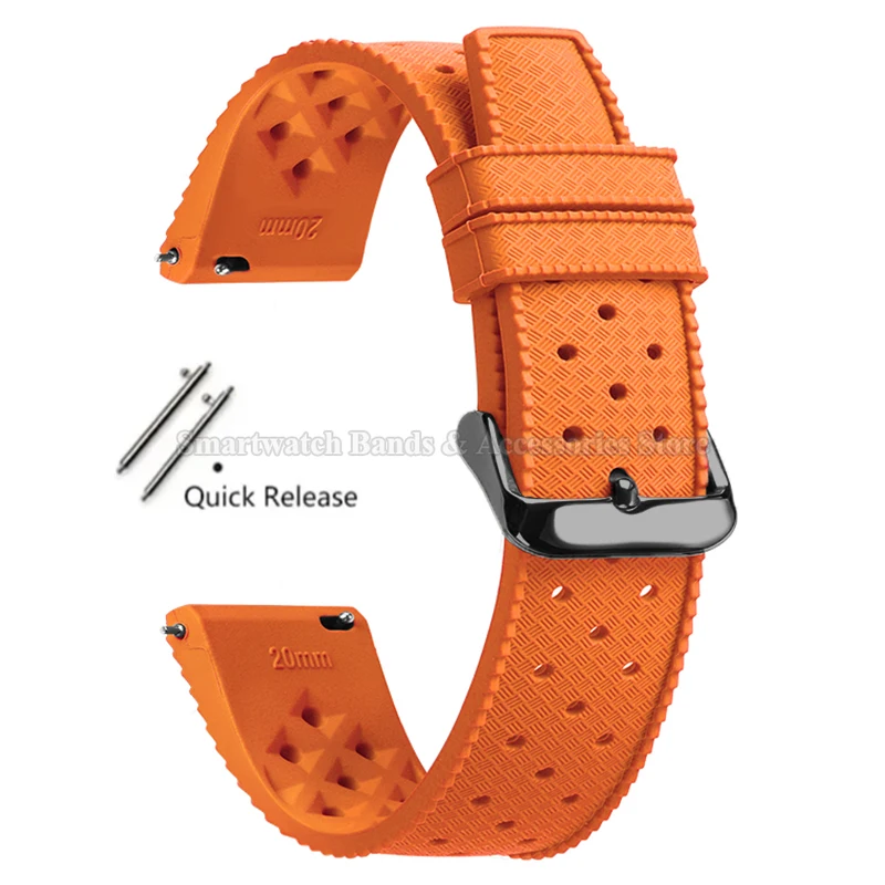 Premium Tropic Silicone Quick Release Watch Strap - Durable Rubber Bracelet Replacement