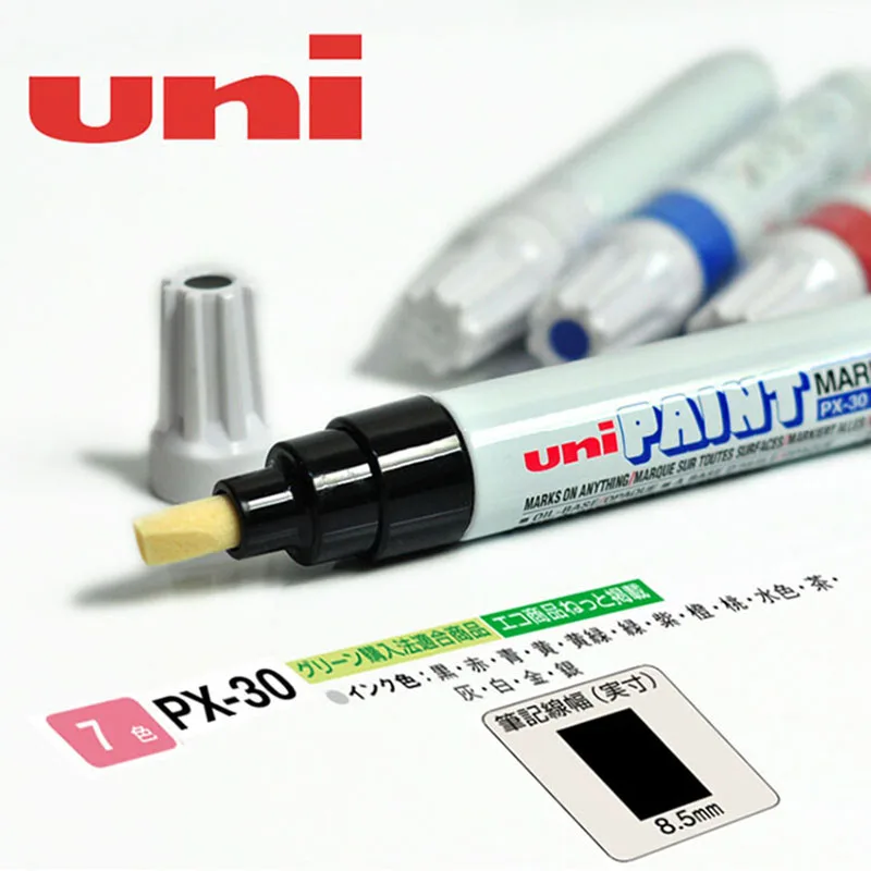 Paint Pen UNI PX-30 Oil Based Markers Permanent 4-8.5MM Multi Surface Car Decoration Graffiti