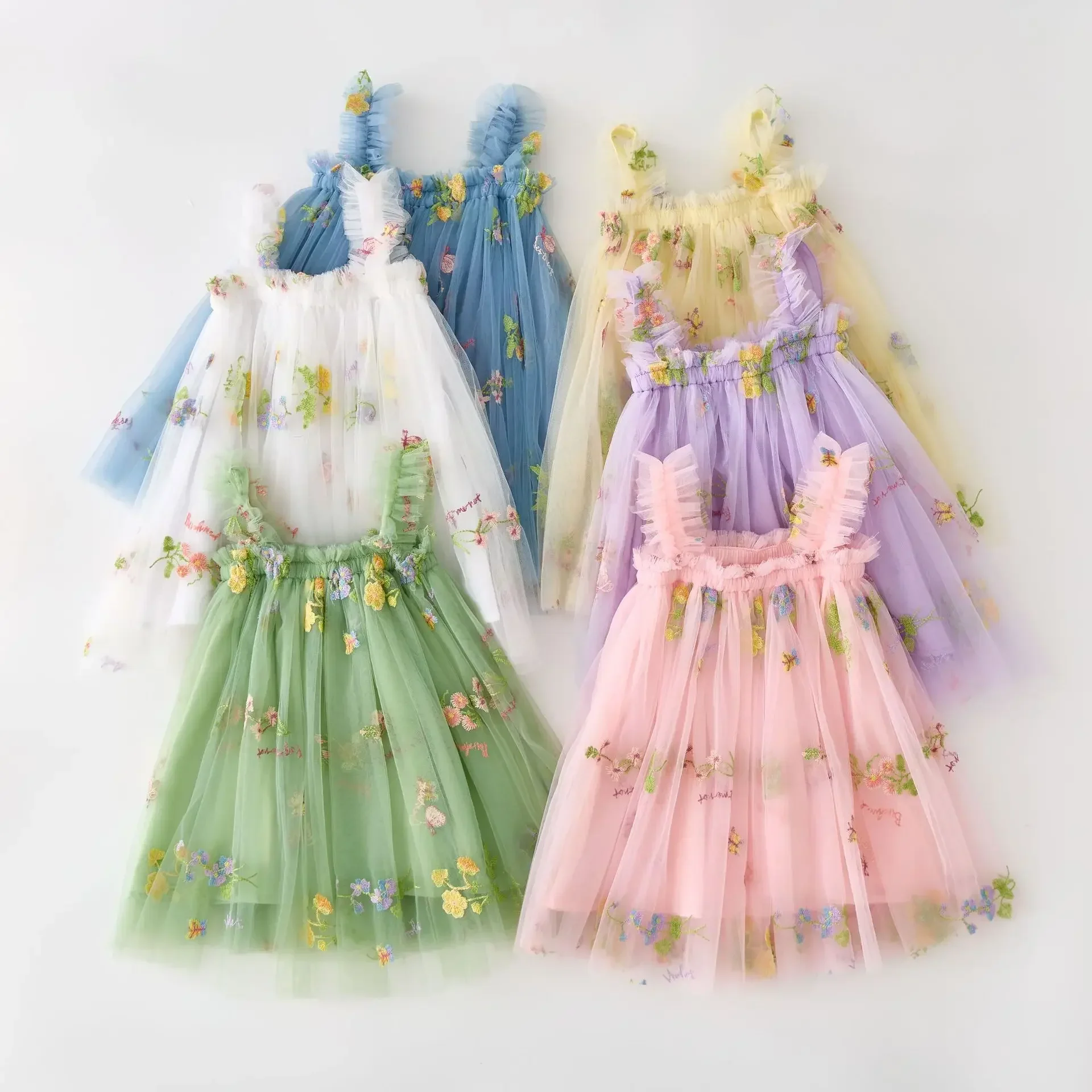 Vestidoparaniñaspequeñas,vestidodeprincesacontutúdemallaFloralVintage,vestidodetirantesparafiestadecumpleaños,ropaparaniñospequeñosde1a5años2024-AliExpress1501
