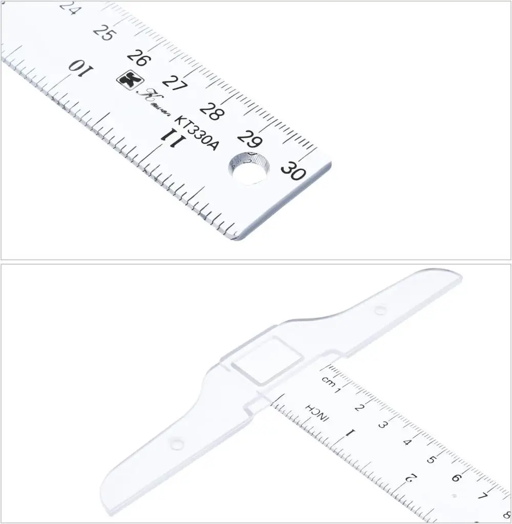 Transparent inch Metric T-Ruler Junior DIY 12 inch for