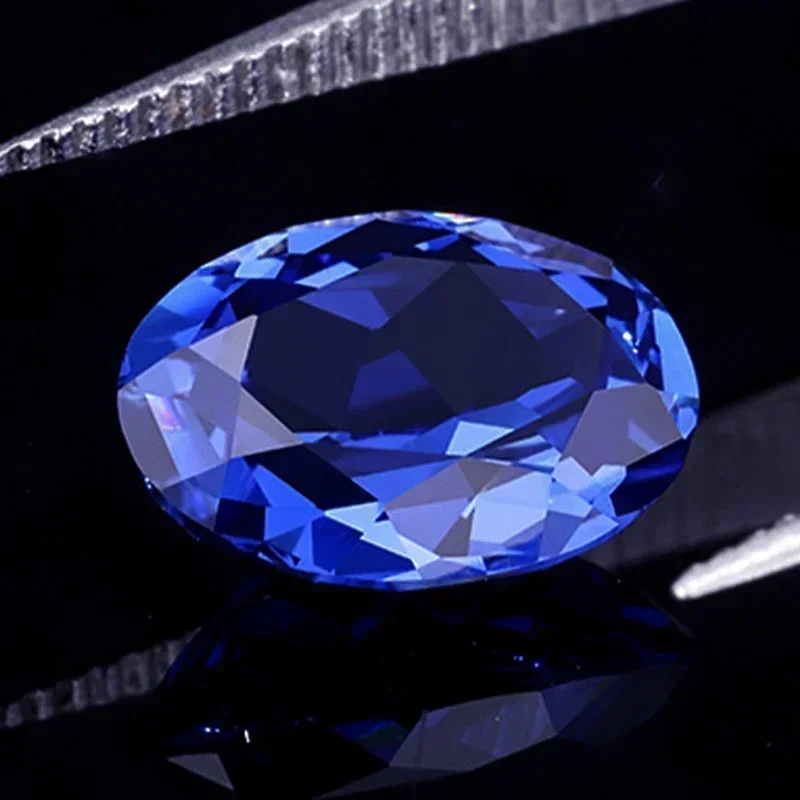 Blue Sapphire Loose Gemstone Jewelry DIY Gem Stone for Necklace Ring Perfect Circle DIY Inlaid