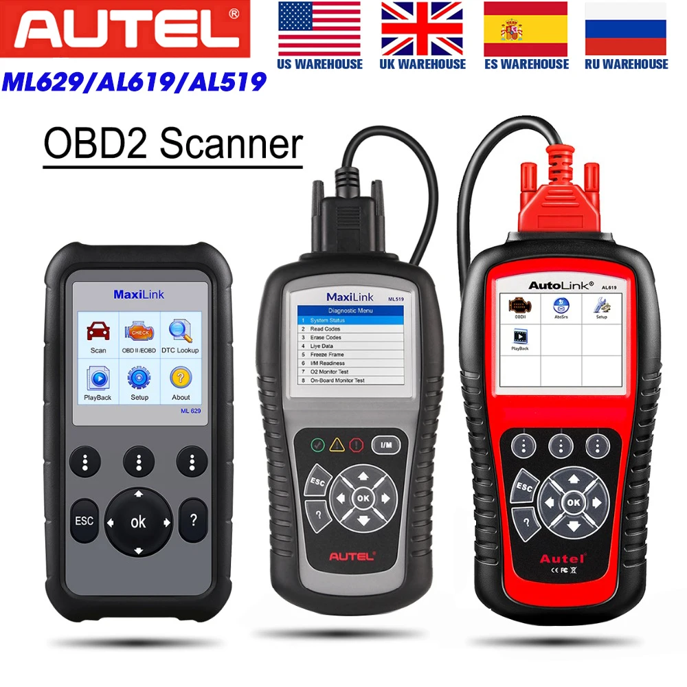 Autel ML629 Auto Diagnostic Tool OBD2 Code Reader Scanner ABS SRS Engine AL619 