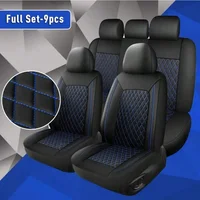 All-Season Quilted Faux Leather Car Seat Covers Universal Fit Most Cars 4