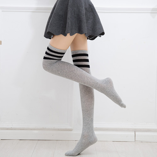 Stockings Sexy Socks Striped Thigh High Warm Stockings for Winter Girls Skirt bottoming Base Knee high Socks Fashion 2020