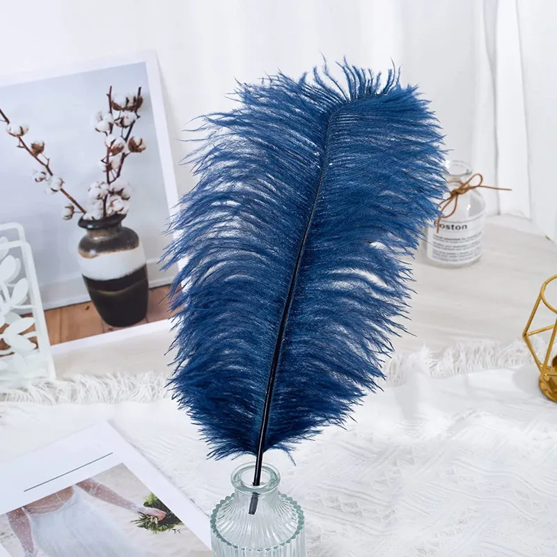 10/200pcs Navy Blue Ostrich Feathers Diy Craft Supplies Decor For Needlework Jewelry Making Wedding Handicraft Accessories Plume
