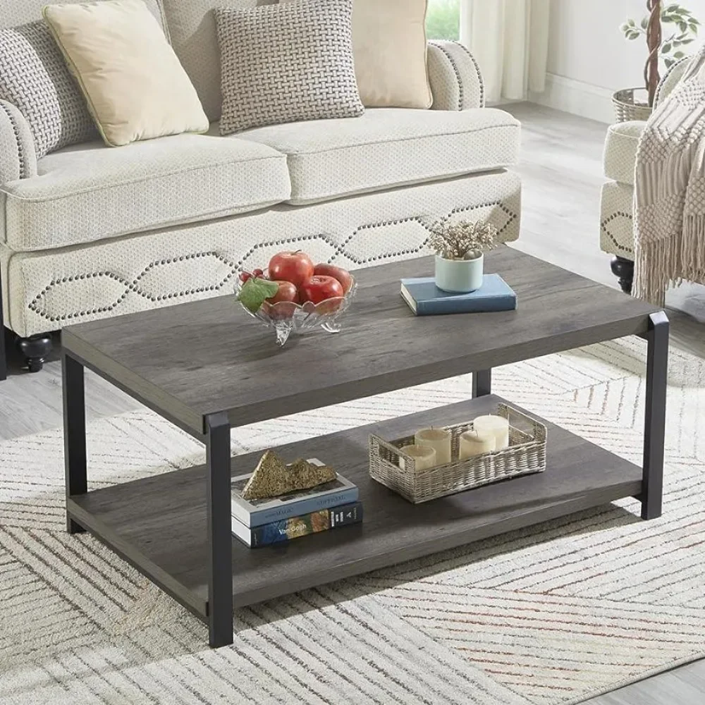 

Gold Coffee Table With Storage Shelf Rustic Wood and Metal Cocktail Table for Living Room Grey Round Coffee Tables Free Shipping