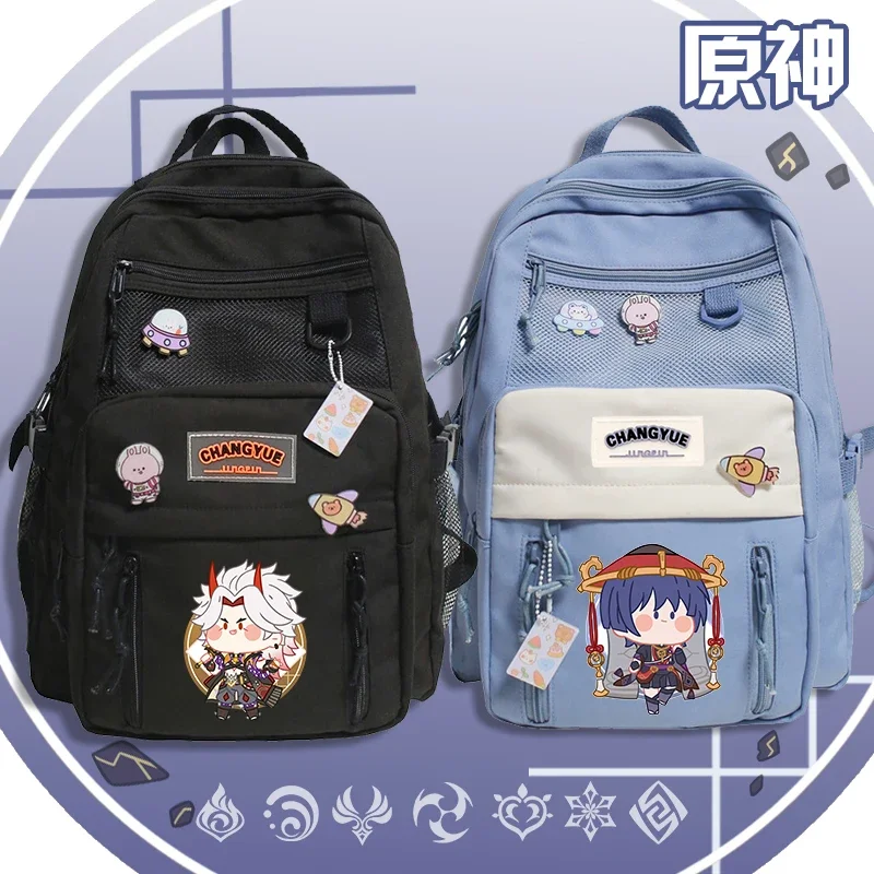 

Anime Games Genshin Impact Yae Miko Tartaglia Sangonomiya Scaramouche Arataki Itto Thoma Gorou Cartoon Print Backpack Gift