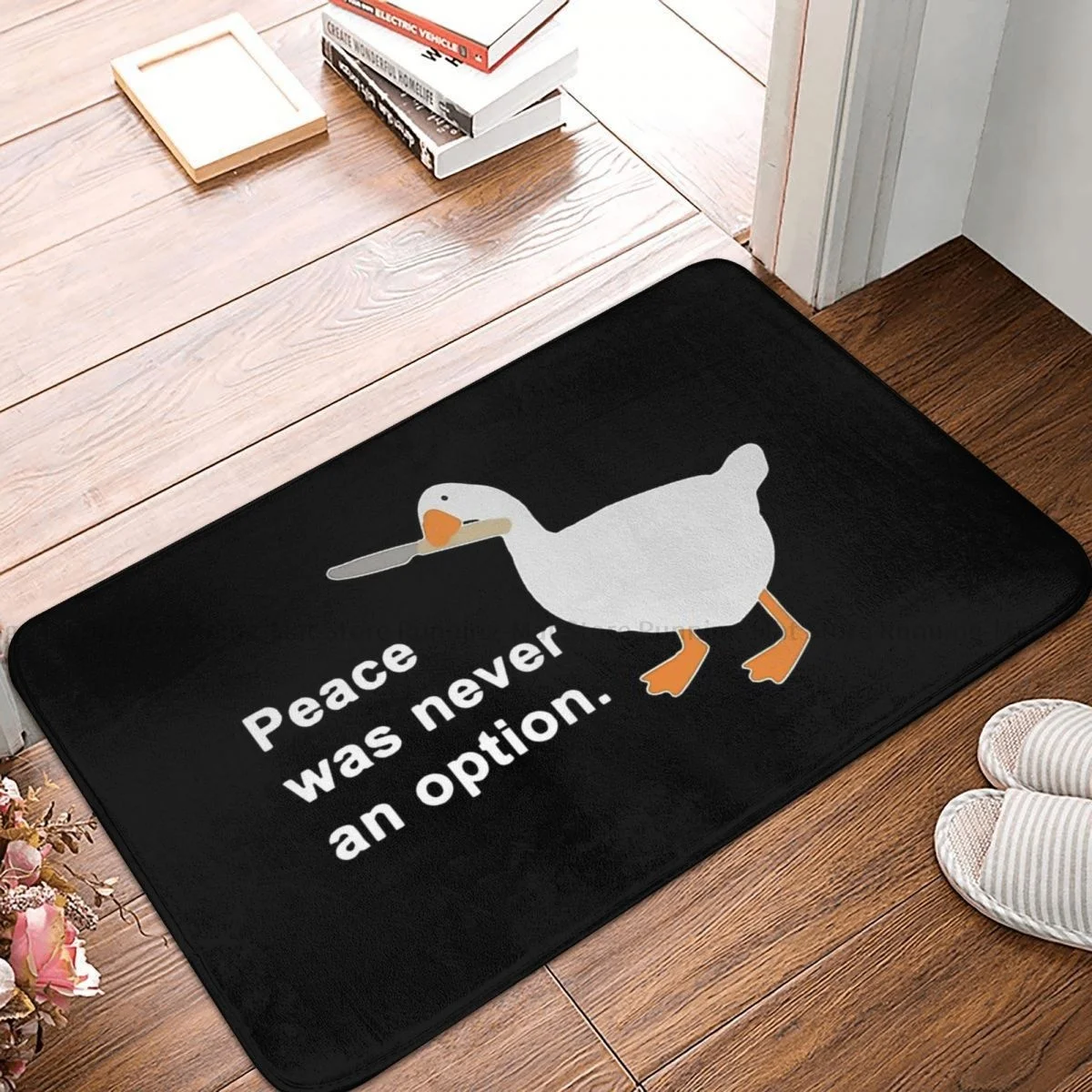 

Untitled Goose Honk Bell Game Bathroom Mat Peace Was Never An Option Doormat Living Room Carpet Outdoor Rug Home Decoration