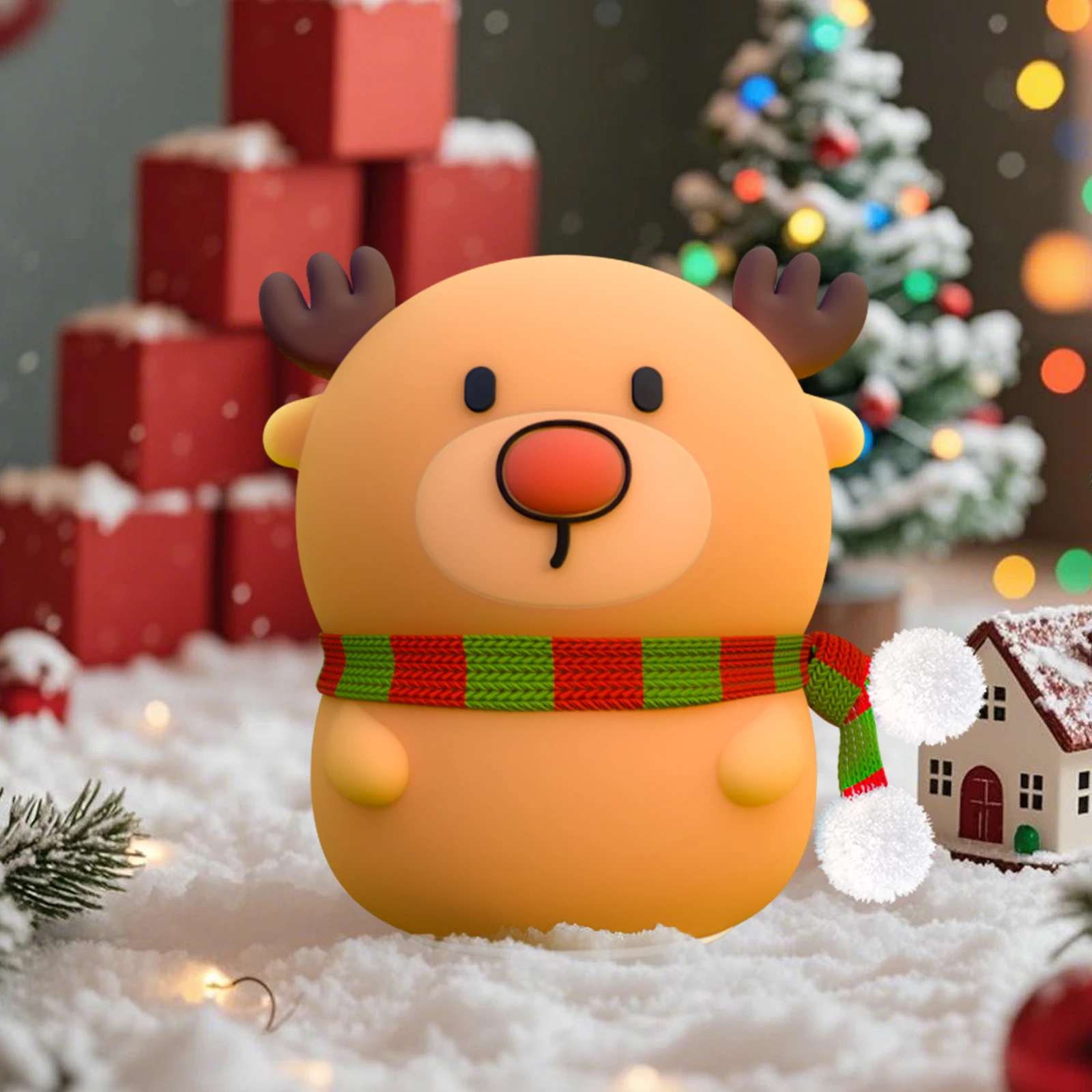 Novelty Animal Silicone Night Light Fox Rabbit Nursery Nightlight Rechargeable Timing Touch Sensor Bedside Table Lamp For Room