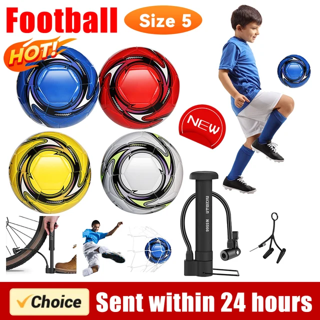 Size 5 Soccer Ball Training Soccer Machine Stitched Professional Sports Football Leakproof Waterproof for Indoor Outdoor Play