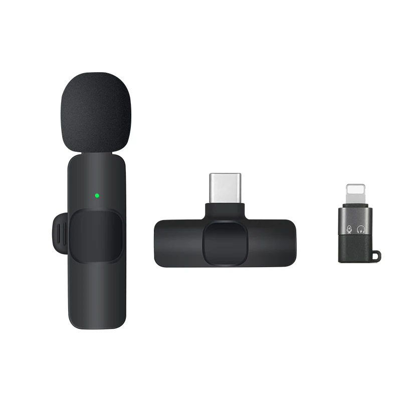 

Set Portable Lavalier Wireless Microphone Ultra-Low Latency Live Clip on Mini Video Microphone Factory Recording Mic