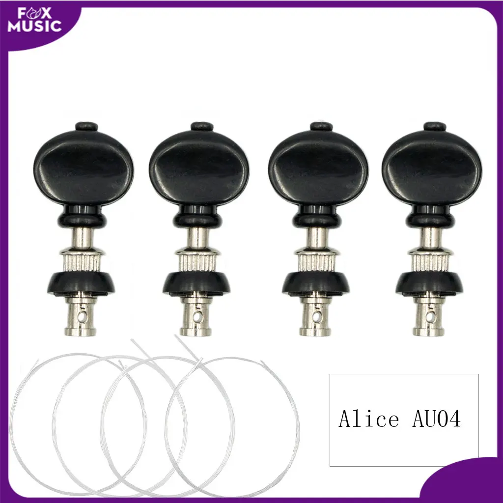 4PCS Ukulele Tuning Pegs 2L2R DIY Ukuleles Machine Heads Black Friction