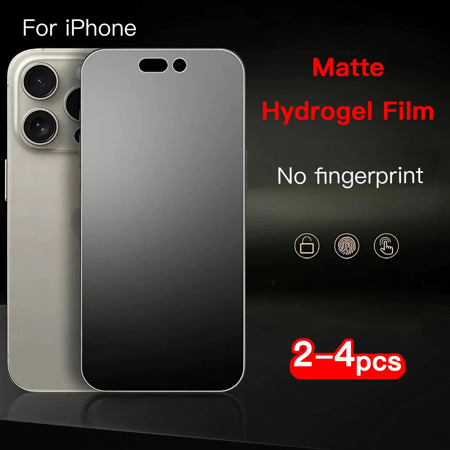 2-4 шт. Матова гідрогелева плівка для iPhone 17 16 15 14 13 12 Pro Max Plus без плівки відбитків пальців для 17 Pro Screen Protector