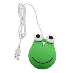 Ergonomic Green Frog - Shaped USB Wired Mouse (Green)