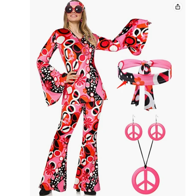 Disfraz de Purim para mujer, vestido Hippie de flores, ropa Hippie de 60 a  70, disfraces de vacaciones de Cosplay para mujer - AliExpress