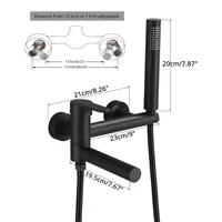 Uythner ก๊อกน้ําอ่างอาบน้ําพร้อมอ่างหมุน Spout ทองเหลืองติดผนังห้องน้ําฝักบัวแตะเต็มชุดฝักบัวสําหรับห้องน้ํา 5