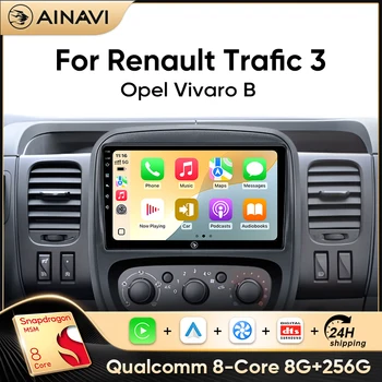 Radio para coche AINAVI para Renault Trafic 3 2014 2021 Opel Vivaro B 2014 2018, Carplay inalámbrico, Android Auto, Bluetooth, reproductor multimedia para coche, estéreo para coche, pantalla para coche, sistema de infoentretenimiento, Apple Carplay, Android Auto, sistemas inteligentes inalámbricos para coche 1