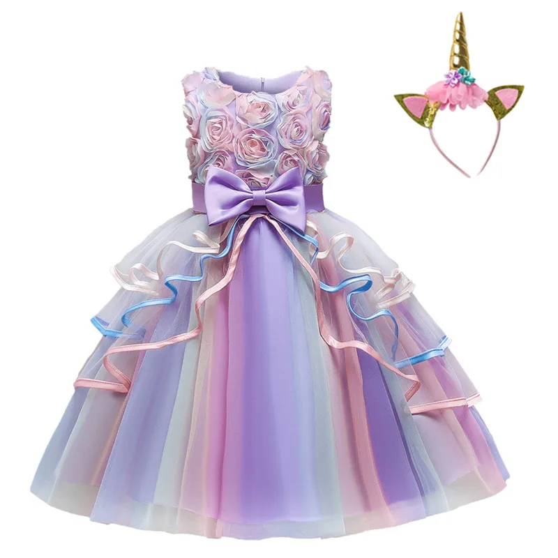 Robe Licorne Arc-d'en-ciel Rose