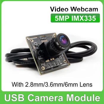30fps 5MP IMX335 modulo fotocamera USB obiettivo da 2.8mm obiettivo grandangolare da 110 gradi o obiettivo da 3.6mm/6mm UVC OTG Plug And Play PC Video Webcam Usb
