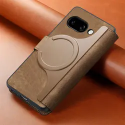 Luxury 2 - in - 1 Detachable Leather Wallet Flip Case with Magnetic Back Cover - Pixel 10A (Brown)