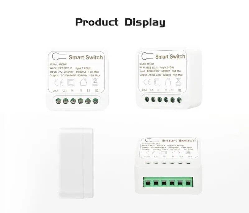 16A MINI Wifi Smart Switch Supporte 2-way Control Timer Wireless Switches Smart  Automation Compatible With Tuya Alexa Google
