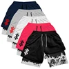 Berserk Skull Print 2 in 1 Running Workout Shorts for Men Gym Athletic Quick Dry Stretch Shorts with Pockets Summer Activewear 1