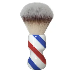 XZAN 24mm soft synthetic hair shaving brush with barber pole handle by hand made