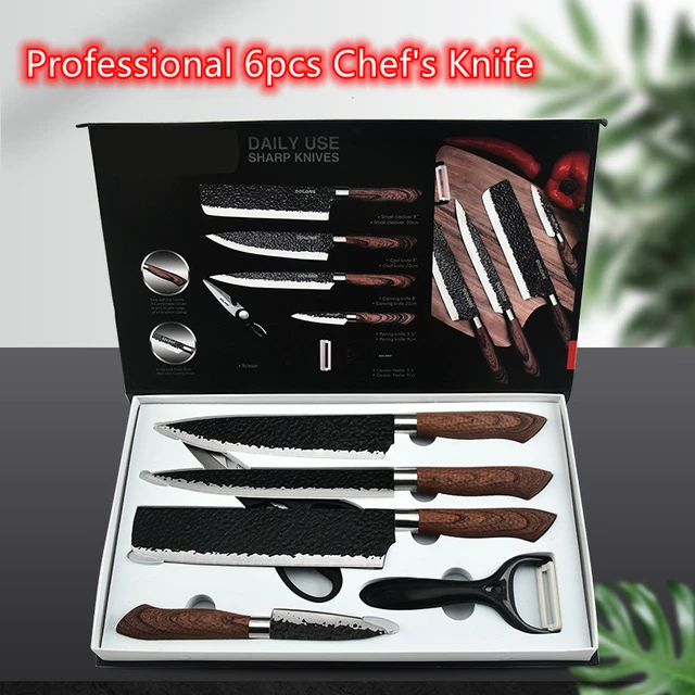 kitchen knife set professional 6 pcs