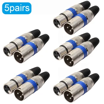 XLR 3 Pin Female Male MIC Jack Plug Audio Microphone Cable Wire Connector 1