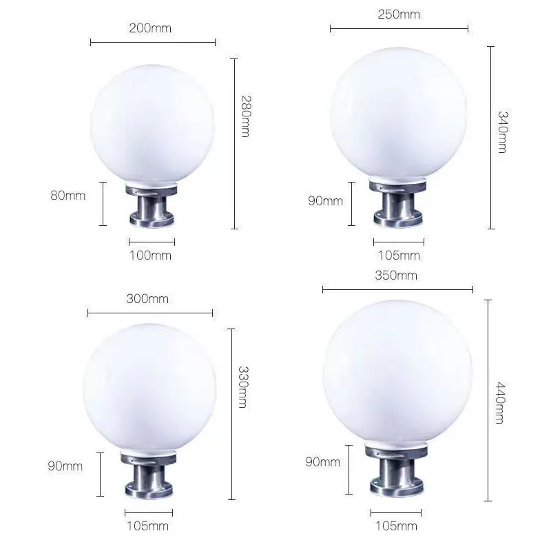 Fence Lampshade LED Bulbs Cover Post Light Outdoor for Yard Acrylic Lights Garden Supplies Fixtures outside 5