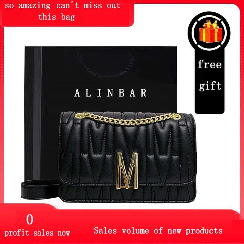 Moschino Women's M Logo Quilted Leather Shoulder Bag