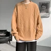 Autumn Winter O-Neck Sweater Men Loose Knit Pullovers Solid Color Casual Knitted Sweater Mens Streetwear Pullovers Plus Size 8XL 4