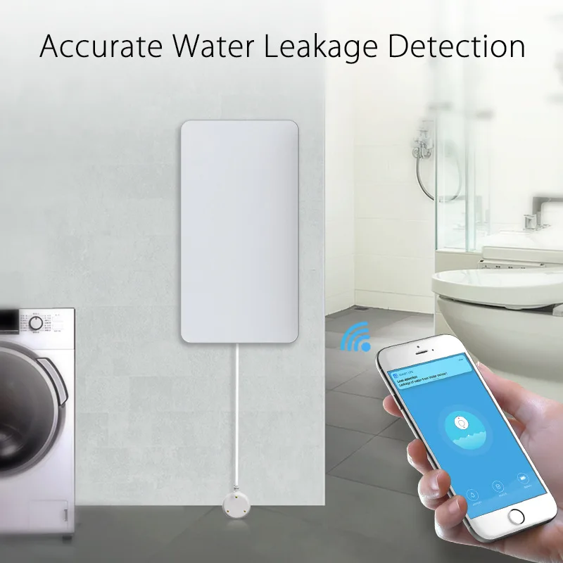 Tuya Smart WiFi Zigbee Wireless Sensor Accurate Water Leakage Flood Detector Water Spill Alarm Can Be Linked with Manipulator