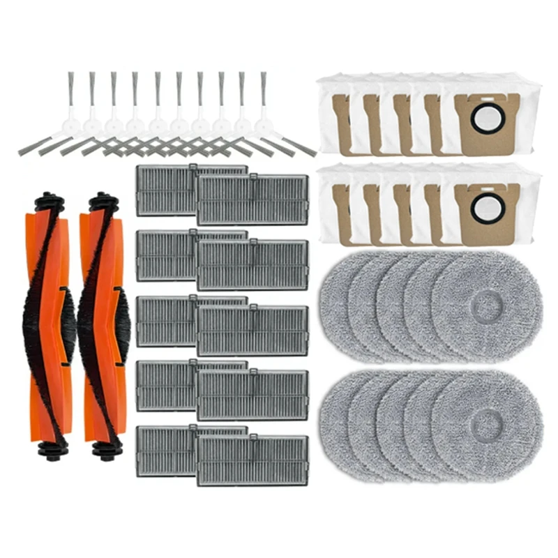 

Compatible For Xiaomi Mijia M30S D103CN Replacement Parts Accessories Main Side Brush Hepa Filter Mop Cloth Dust Bag