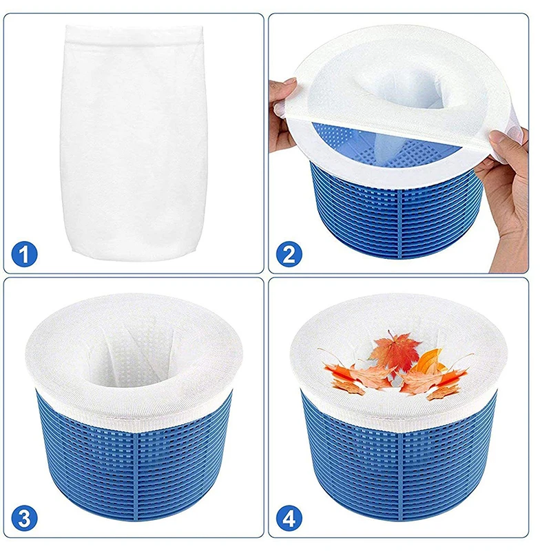Pool Skimmer Socks Net Savers Nylon Mesh Design Debris Leaves Baskets Skimmer Filters Net 5Pcs Swimming Pool Accessories