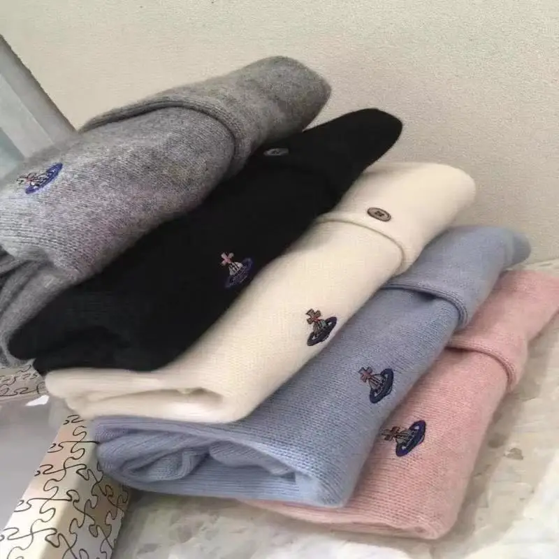 여성용 O-넥 자수 캐시미어 가디건, 한국 버전, 인기 패션, 가을 및 겨울, 패션 상의, 신상