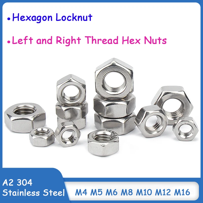 304 Stainless Steel Hex Nuts A2 304 Stainless Steel Thread Hex Nuts