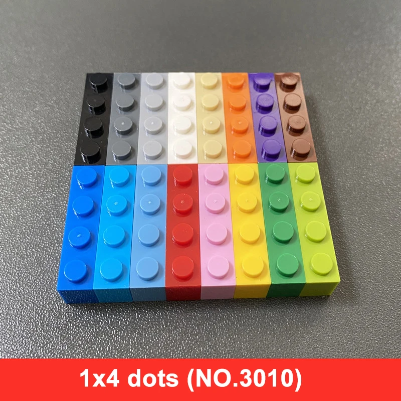 33pcs/Lot 1X4 Dots Idea MOC Bricks Designer Building Blocks Accessories Parts NO.3010 DIY Educational Toys for Children Diy