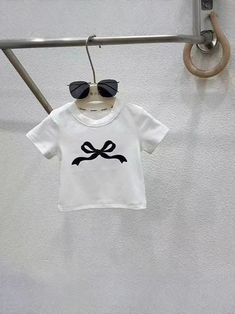 Girls Summer Cotton Clothes Set Color Blocked Top Jeans