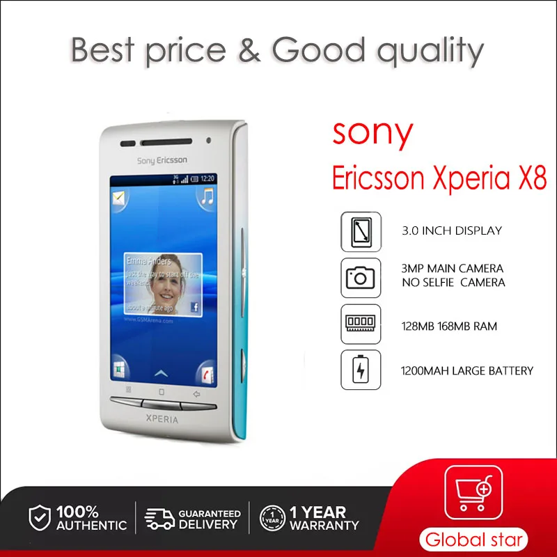 

Оригинальный Восстановленный сотовый телефон Sony Ericsson Xperia X8 E15 E15i, 3,0 дюйма, МП, бесплатная доставка, высокое качество